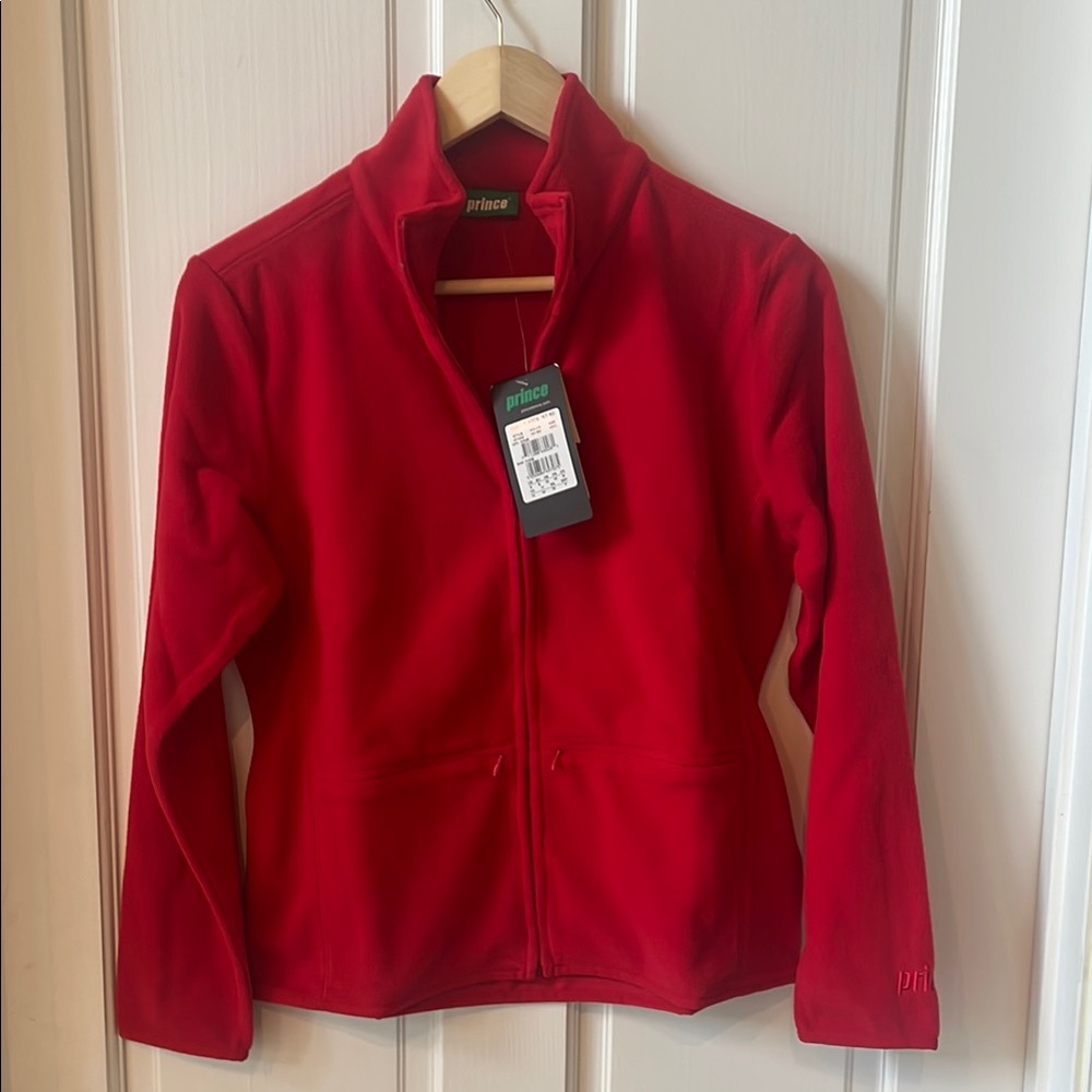Prince Tennis Red Fleece Full Zip Jacket